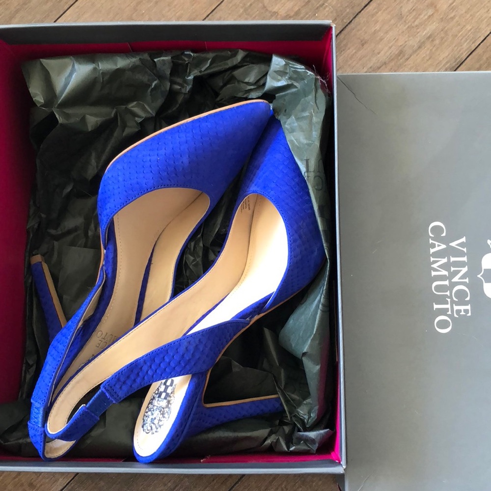 Vince Camuto Electric Blue Pointed Toe Stiletto Heels